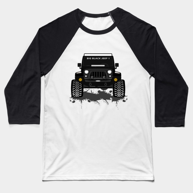 BLACK BIG JEEP 1 Baseball T-Shirt by sojeepgirl